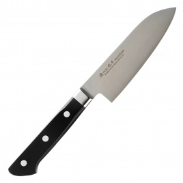 Нож кухонный сантоку Satake Stainless Bolster 803-656, 135 мм, черный