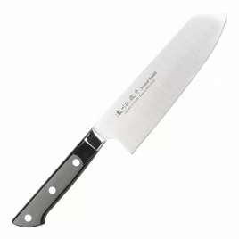 Нож кухонный сантоку Satake Stainless Bolster 803-687, 170 мм, черный