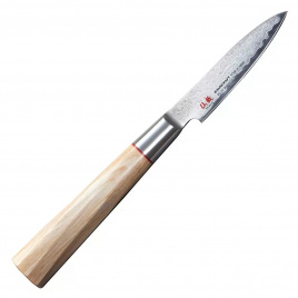Нож кухонный овощной Suncraft Senzo Twisted Octagon TO-01, 80 мм, палисандр