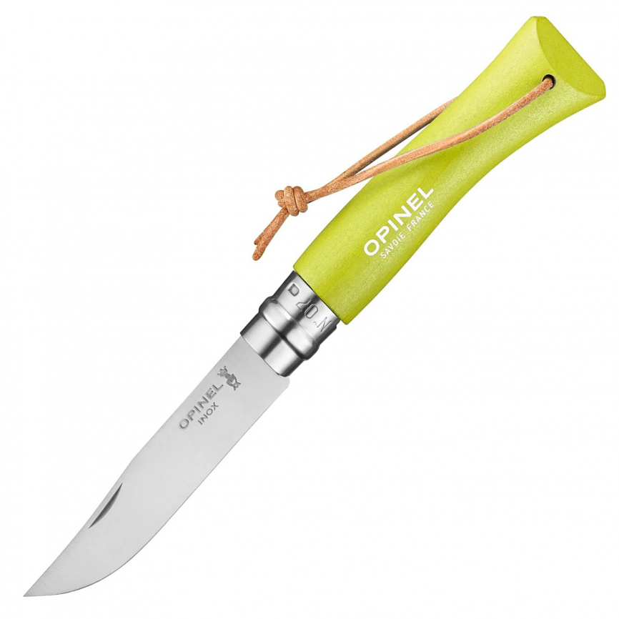 Нож складной Opinel 7 Trekking Colored 002207, 80 мм, лайма фото 1